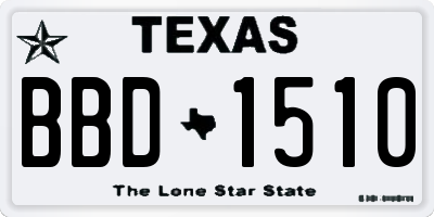 TX license plate BBD1510
