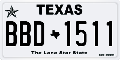 TX license plate BBD1511