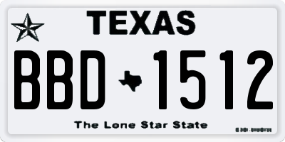 TX license plate BBD1512