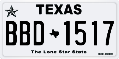 TX license plate BBD1517