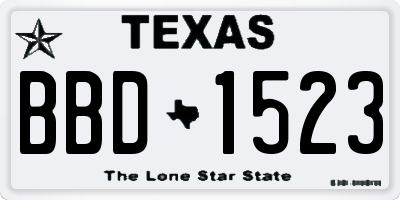 TX license plate BBD1523