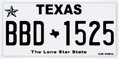 TX license plate BBD1525