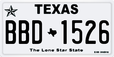 TX license plate BBD1526