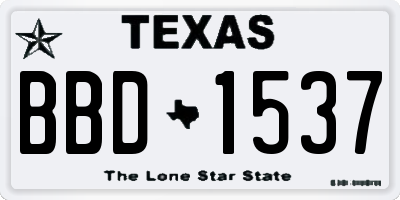 TX license plate BBD1537