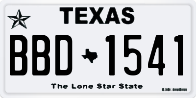 TX license plate BBD1541