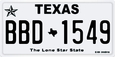TX license plate BBD1549