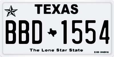 TX license plate BBD1554