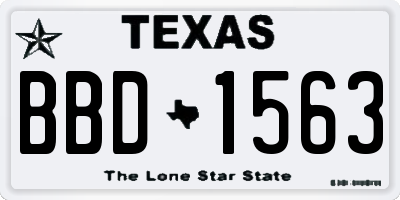 TX license plate BBD1563