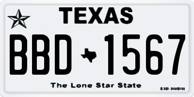 TX license plate BBD1567