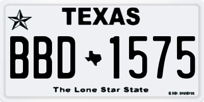 TX license plate BBD1575