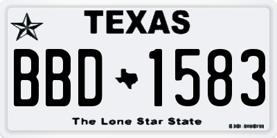 TX license plate BBD1583