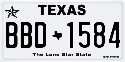 TX license plate BBD1584
