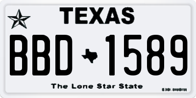 TX license plate BBD1589