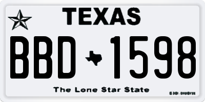 TX license plate BBD1598