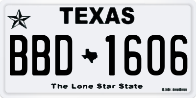 TX license plate BBD1606