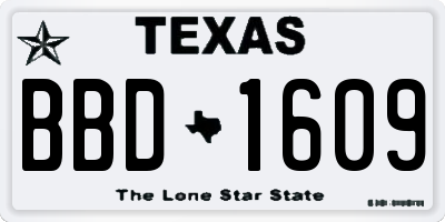TX license plate BBD1609