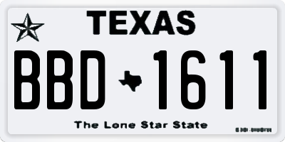 TX license plate BBD1611