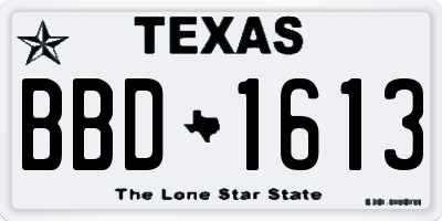 TX license plate BBD1613