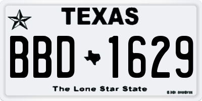 TX license plate BBD1629