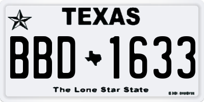 TX license plate BBD1633