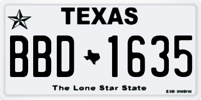 TX license plate BBD1635