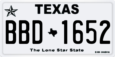 TX license plate BBD1652