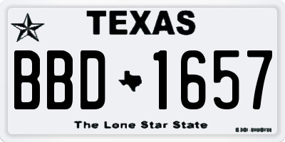 TX license plate BBD1657
