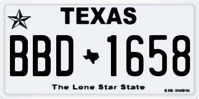 TX license plate BBD1658