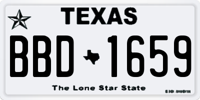TX license plate BBD1659