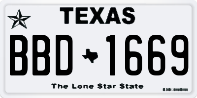 TX license plate BBD1669