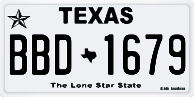 TX license plate BBD1679