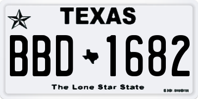 TX license plate BBD1682