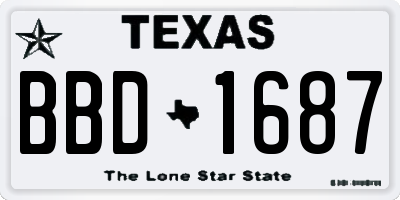 TX license plate BBD1687