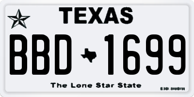 TX license plate BBD1699