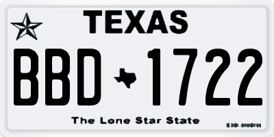 TX license plate BBD1722