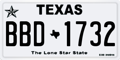 TX license plate BBD1732