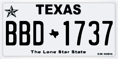 TX license plate BBD1737