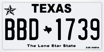 TX license plate BBD1739