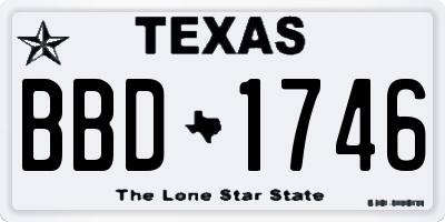 TX license plate BBD1746