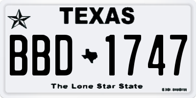 TX license plate BBD1747