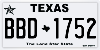 TX license plate BBD1752
