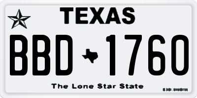 TX license plate BBD1760