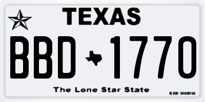 TX license plate BBD1770