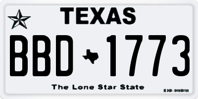 TX license plate BBD1773