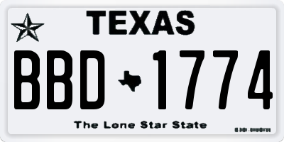 TX license plate BBD1774