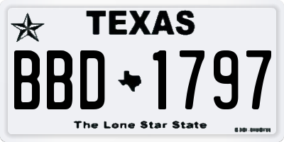 TX license plate BBD1797