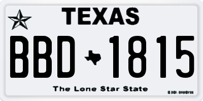 TX license plate BBD1815
