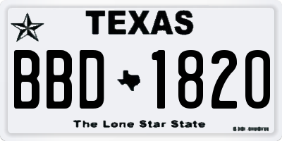 TX license plate BBD1820