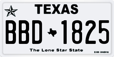 TX license plate BBD1825