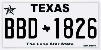 TX license plate BBD1826